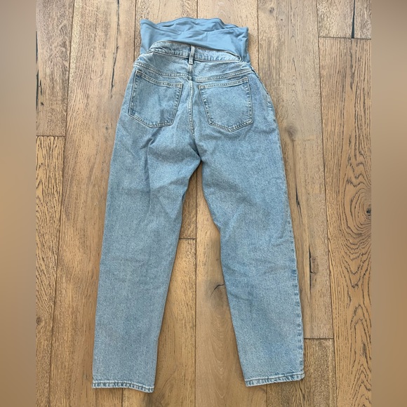 MAMA Slim Mom Ankle Jeans Small Pale Denim Blue Maternity Full Panel Pregnacy - Picture 2 of 7